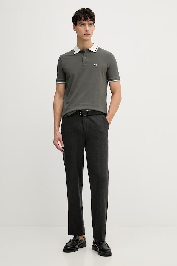 Armani Exchange polo męskie bawełniane XM002350.AF10366 zielony SS26