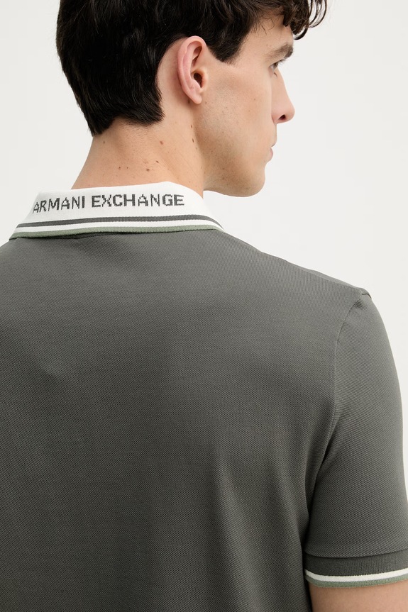 Armani Exchange polo męskie bawełniane XM002350.AF10366 zielony