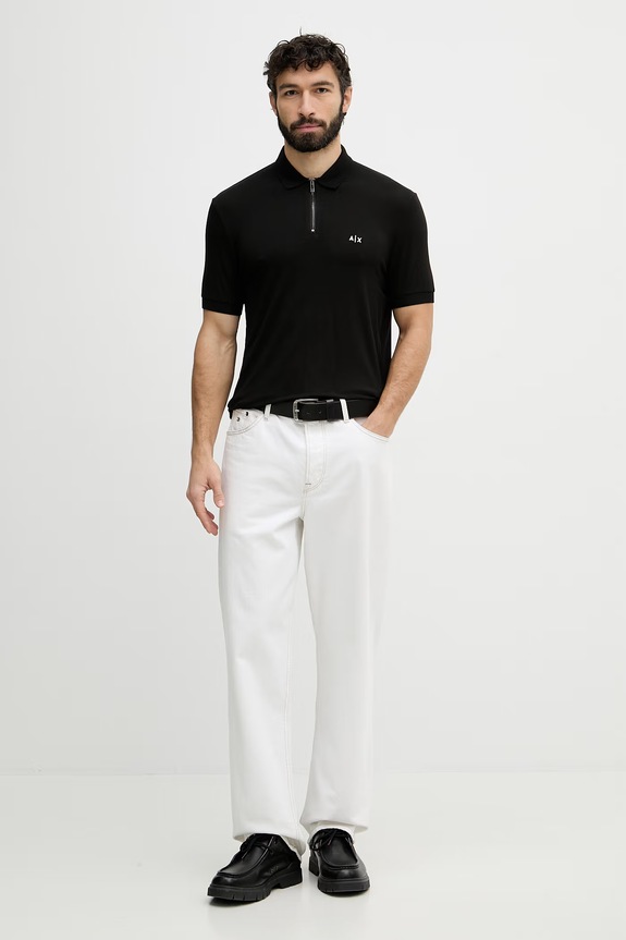Armani Exchange polo męskie XM002372.AF21936 czarny SS26