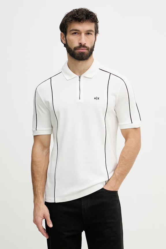 Armani Exchange polo męskie bawełniane biały XM002375.AF10366