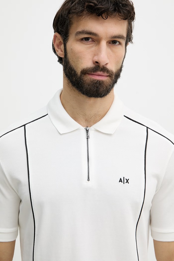 Armani Exchange polo męskie bawełniane biały XM002375.AF10366