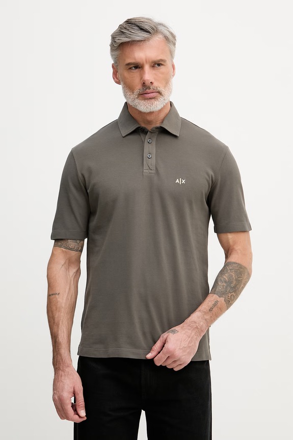 Armani Exchange polo tričko pánske bavlnené zelená XM002408.AF13055