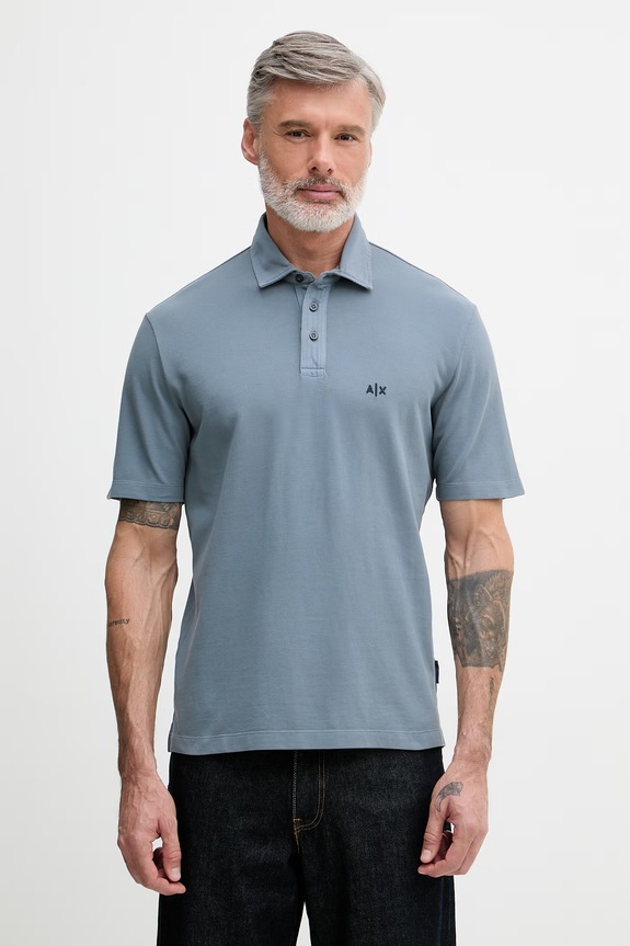 Armani Exchange polo tričko pánske bavlnené modrá XM002408.AF13055
