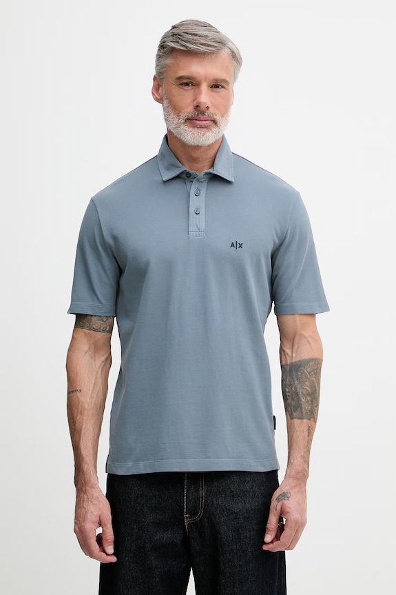 Armani Exchange polo tričko pánske bavlnené modrá XM002408.AF13055