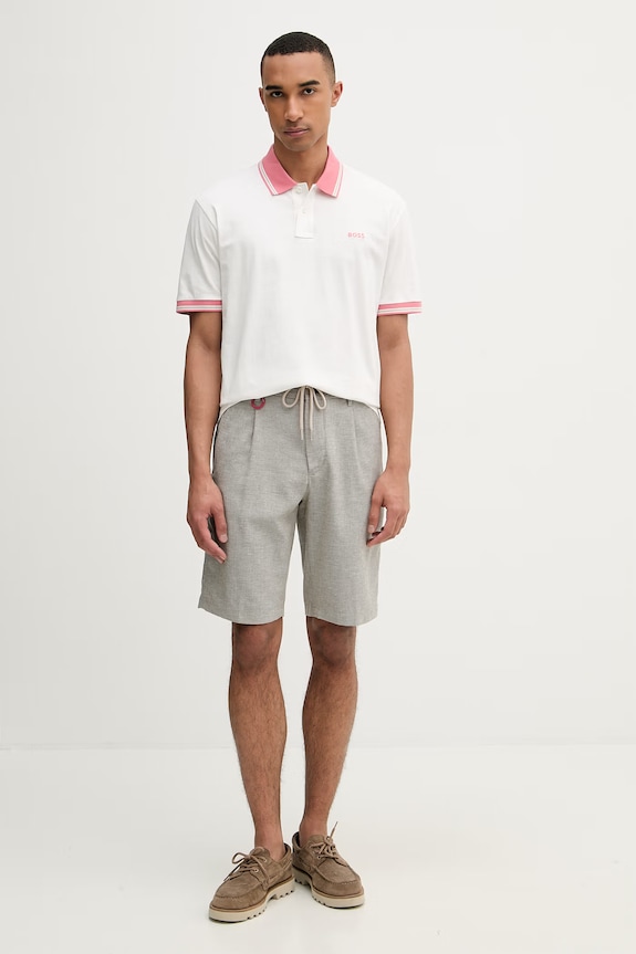 BOSS Orange поло для мужчин из хлопка 50561815 белый SS26