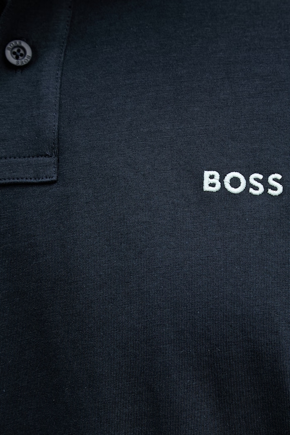BOSS Orange поло чоловіче бавовняне 50561815 темно-синій