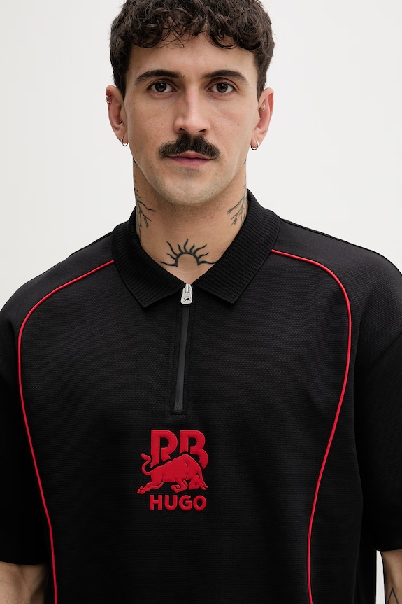 HUGO polo męskie Duero_RB czarny 50559702