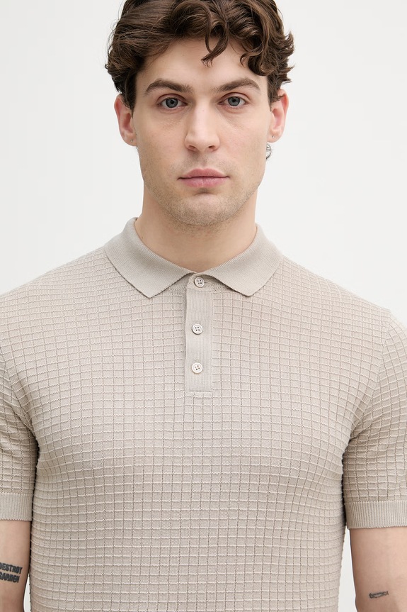 Joop! polo tričko pánske bavlnené béžová 30101509