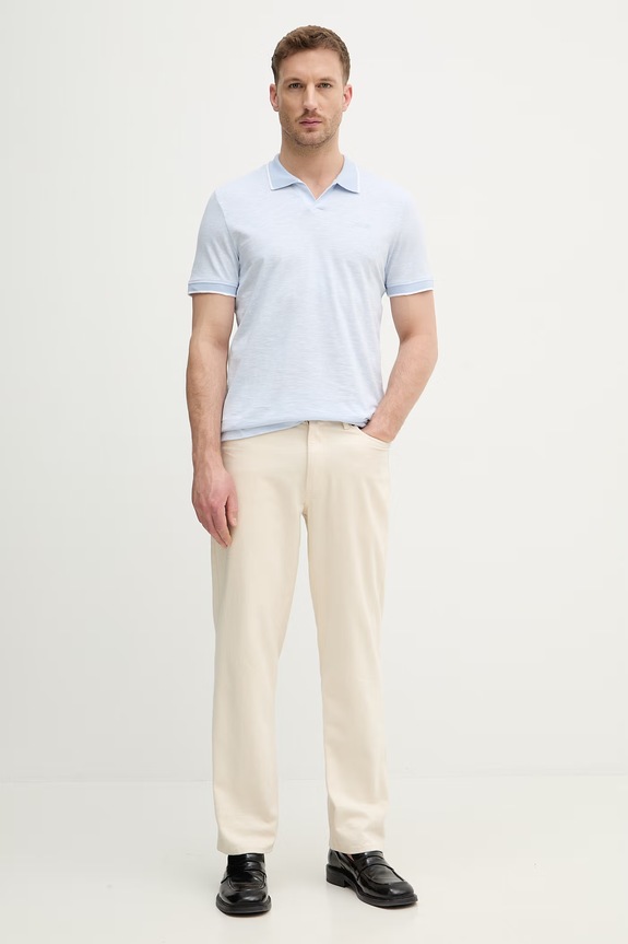 Βαμβακερό μπλουζάκι πόλο Joop! 30101926 μπλε SS26
