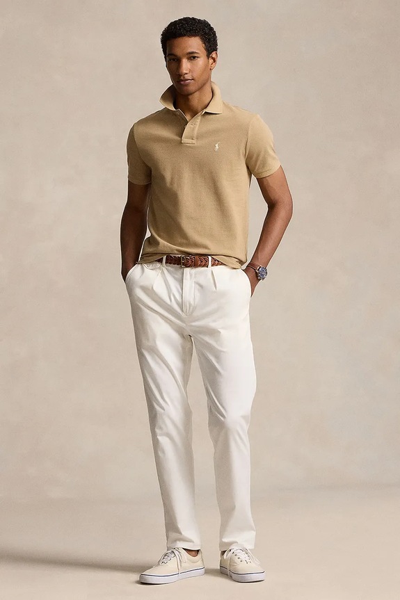 Odzież Polo Ralph Lauren polo bawełniane SS KC CLASSIC 710534735379 beżowy