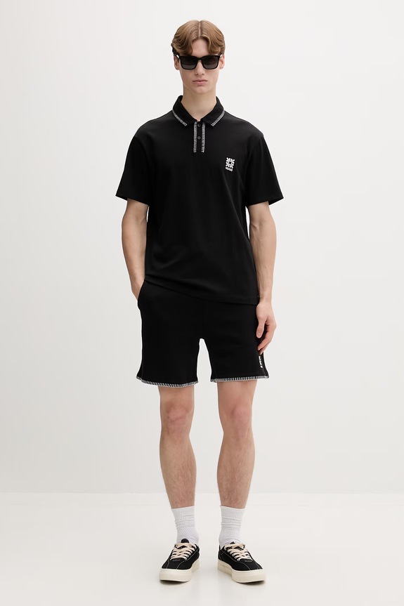 HUGO πόλο ανδρικό βαμβακερό Daropolo 50556584 μαύρο SS26