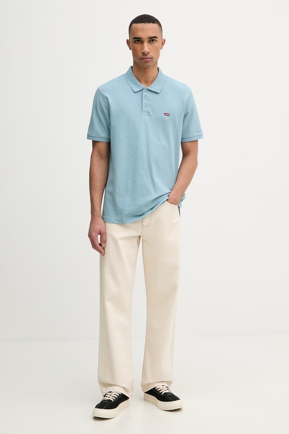 Levi's polo pentru bărbați, din bumbac HM POLO 35883.0350 albastru SS26
