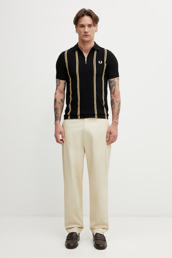 Fred Perry поло из хлопка для мужчин M2419 чёрный