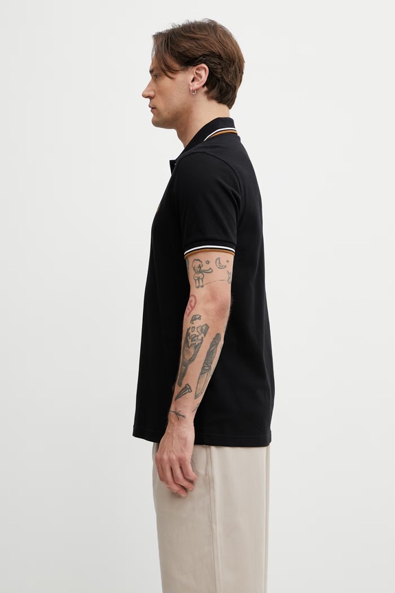 Fred Perry polo bawełniane męskie M3600.P69 czarny SS26