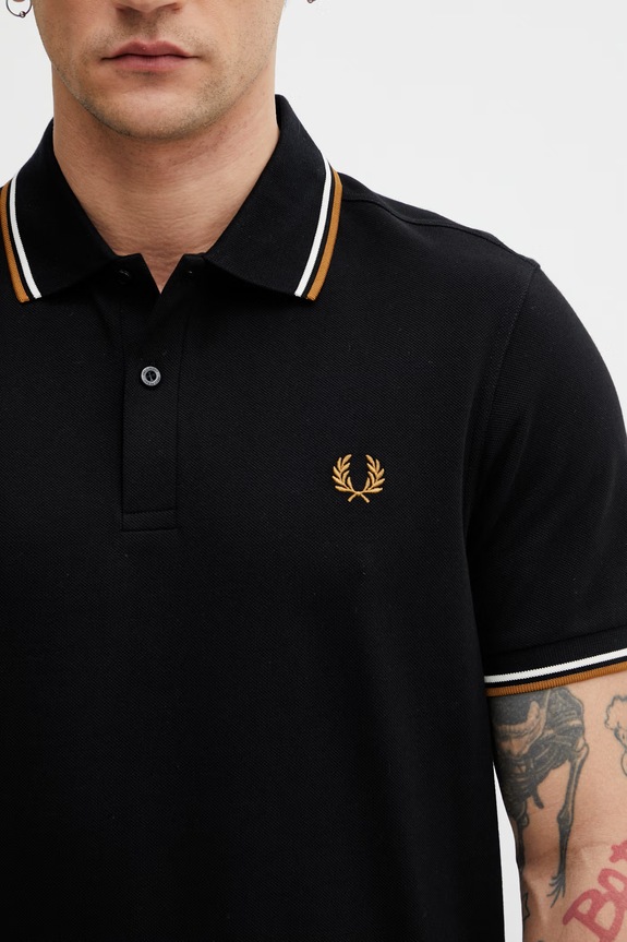 Fred Perry póló férfi pamut fekete M3600.P69