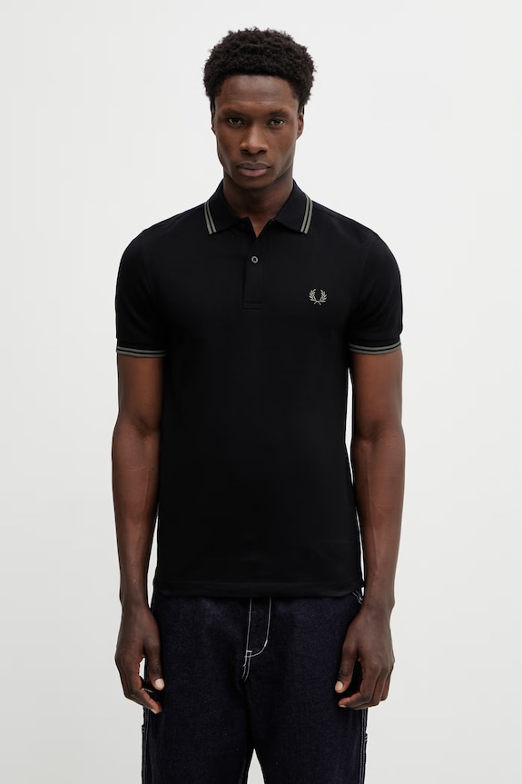 Fred Perry polo bawełniane gładkie czarny M3600.T44