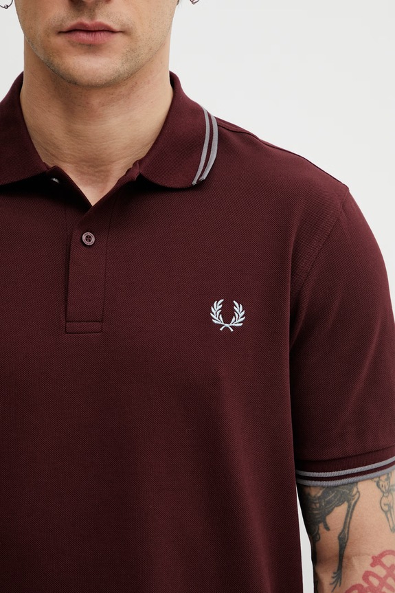 Fred Perry férfi pamut Póló burgundia M3600.08B