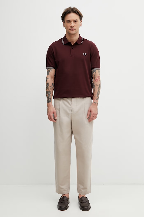 Fred Perry férfi pamut Póló M3600.08B burgundia