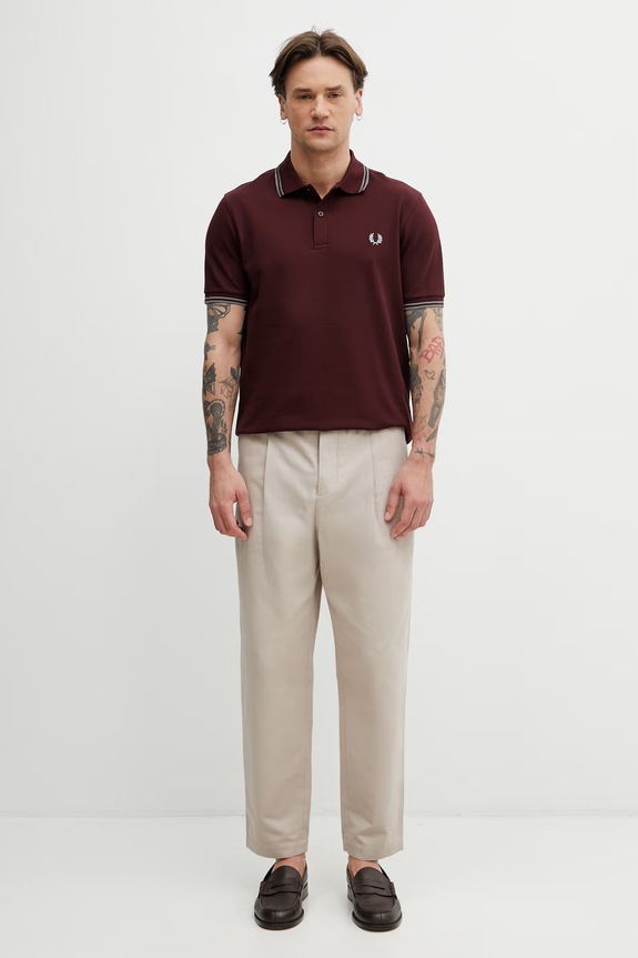 Fred Perry polo od pamuka za muškarce M3600.08B bordo