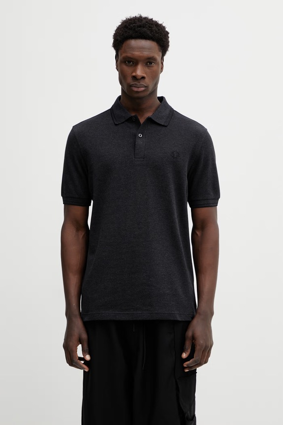 Бавовняне поло Fred Perry гладкий сірий M3600.11B