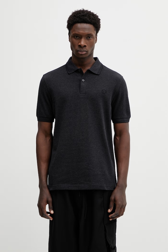 Бавовняне поло Fred Perry гладкий сірий M3600.11B