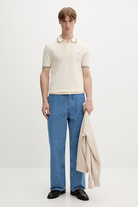Fred Perry polo męskie bawełniane M3600.95A beżowy SS26