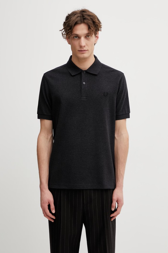 Fred Perry поло из хлопка для мужчин чёрный M6000.11B