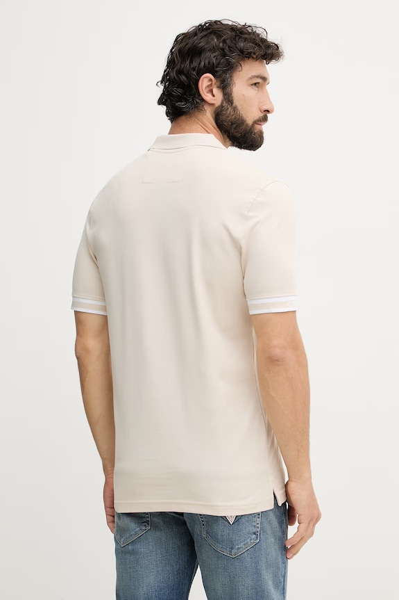 Odzież Guess polo męskie bawełniane z elastanem LYLE M6GP60.K3076 beżowy