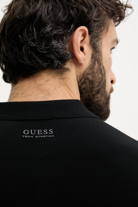 Guess polo tričko pánske z viskózy KADIR M6RR15.Z4442 čierna