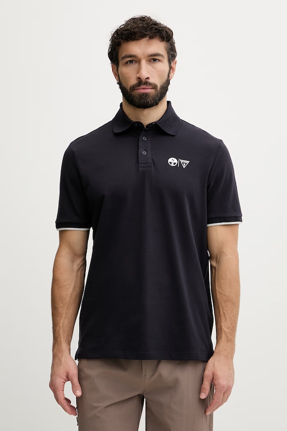 Guess tričko pánske bavlnené s elastanom x North Sails tmavomodrá M6GP47.K3323