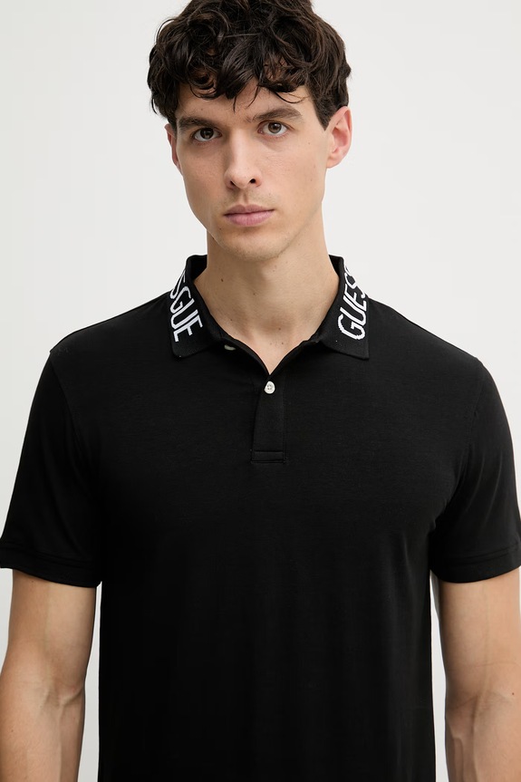 Guess polo bărbătesc NOLAN negru M6GP66.K3070