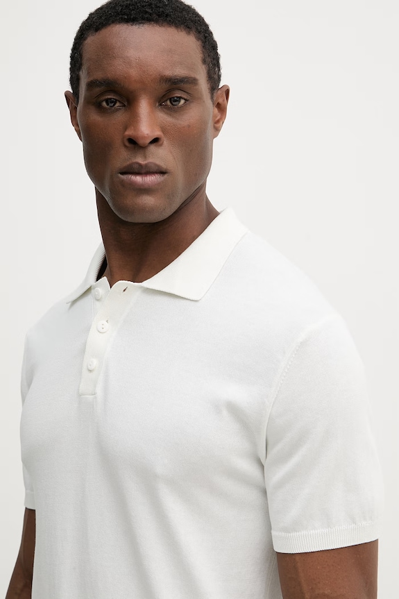 Blauer polo bawełniane CUSTER beżowy BLUM06472