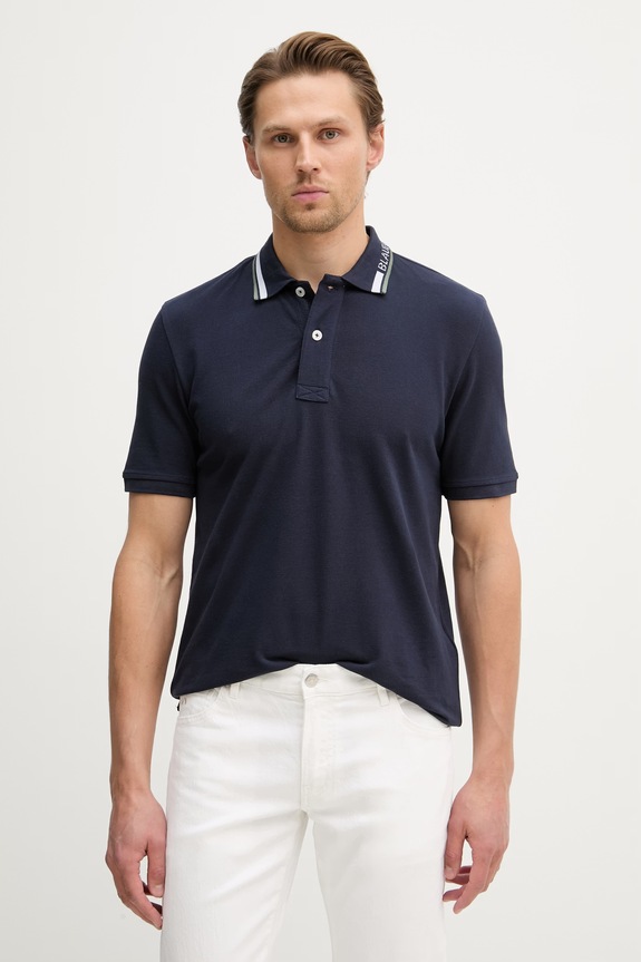 Blauer polo męskie bawełniane RANSOM granatowy BLUT02297