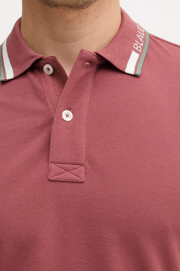 Blauer polo męskie bawełniane RANSOM BLUT02297 czerwony