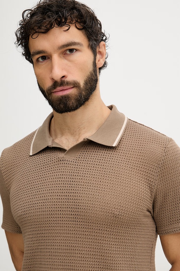 Guess polo tričko pánske DARYL hnedá M6GP45.K3230