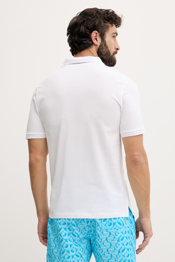 Guess polo tričko pánske bavlnené F6GP03.K9WF1 biela SS26