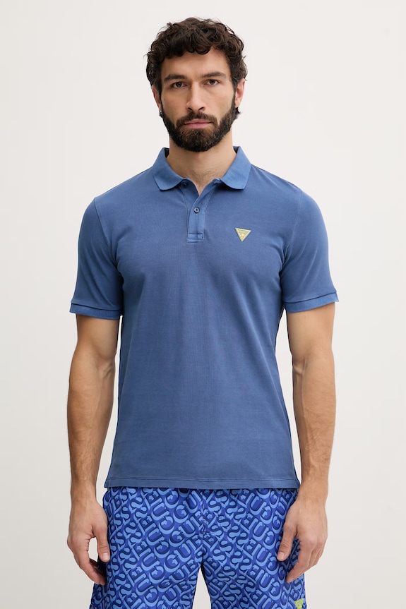Guess polo tričko pánske bavlnené tmavomodrá F6GP03.K9WF1