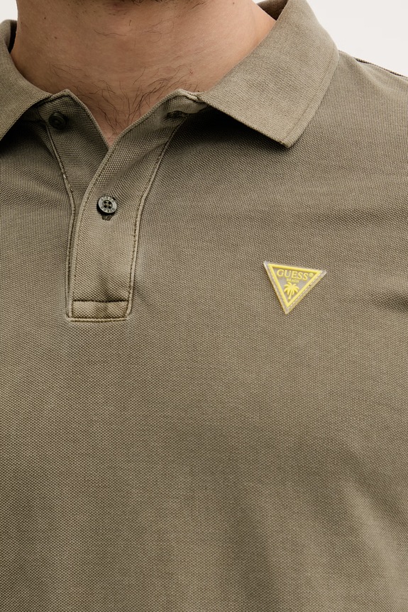 Guess polo tričko pánske bavlnené zelená F6GP03.K9WF1