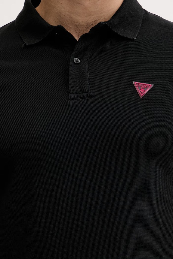 Guess polo tričko pánske bavlnené čierna F6GP03.K9WF1