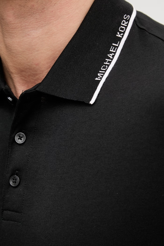 Michael Kors polo męskie bawełniane CS652WR19P czarny