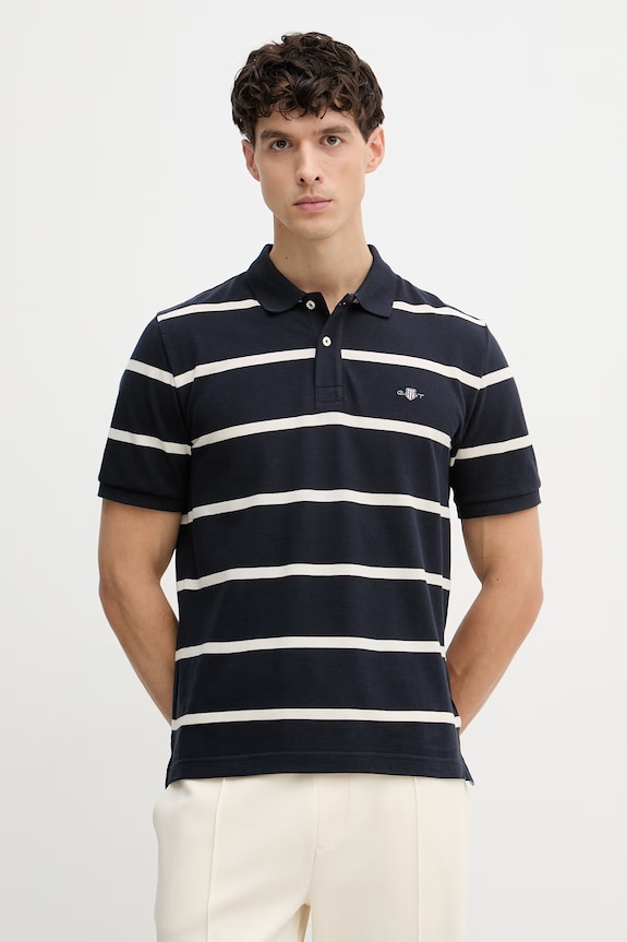 Gant polo tričko pánske bavlnené tmavomodrá 2014094