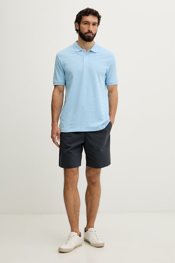 Gant polo męskie bawełniane 2014096 niebieski SS26