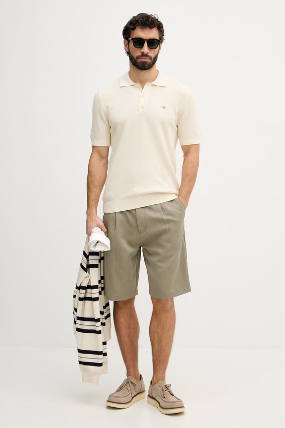 Gant polo tričko pánske bavlnené 8030294 béžová SS26