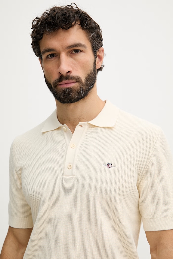 Gant polo tričko pánske bavlnené béžová 8030294