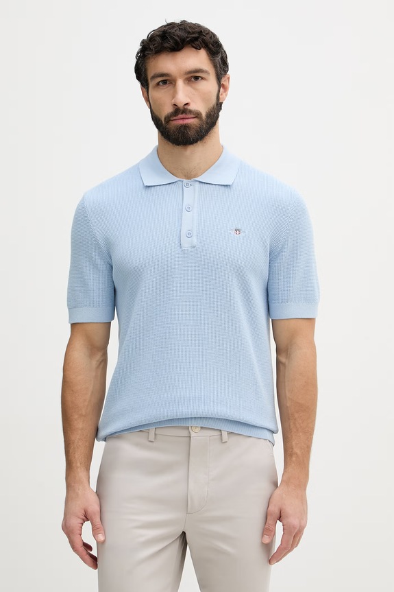 Gant polo tričko pánske bavlnené modrá 8030294