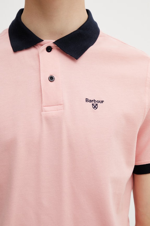 Barbour MML1449PI95 polo in cotone da uomo rosa MML1449PI95