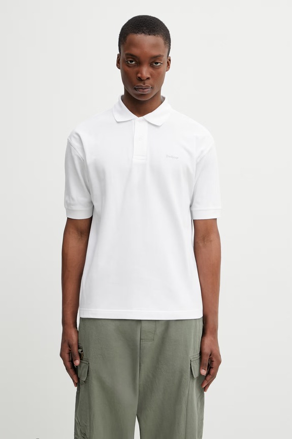 Barbour MML1469WH11 polo din bumbac pentru bărbați alb MML1469WH11