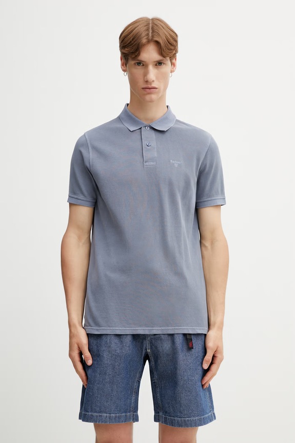 Barbour MML1535BL45 πόλο βαμβακερό Ανδρικό μπλε MML1535BL45