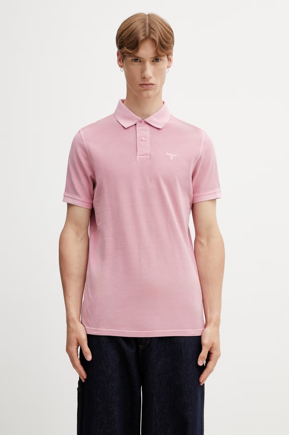Barbour MML1535PI38 πόλο ανδρικό βαμβακερό ροζ MML1535PI38