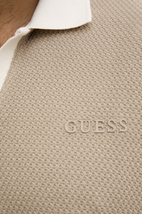 Guess polo tričko pánske bavlnené JHONNY Z6GP05.K3208 béžová
